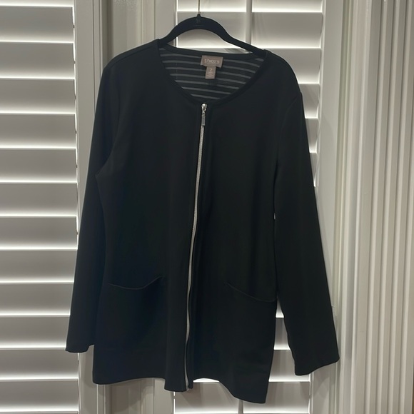 Black Chicos Size 2 (12/14)  long sleeve jacket - Picture 1 of 7